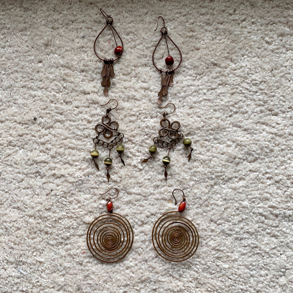 💥3 for $30💥 Earrings from Brazil with stones